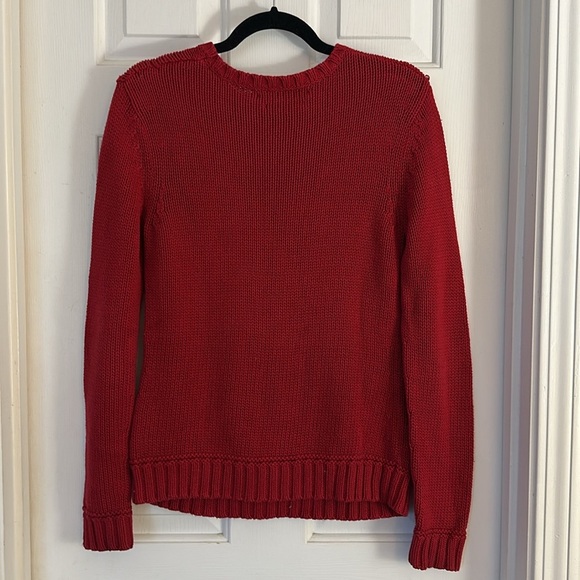 Vintage Y2K Tommy Hilfiger Logo Red Knit Sweater Size Small - Picture 3 of 8